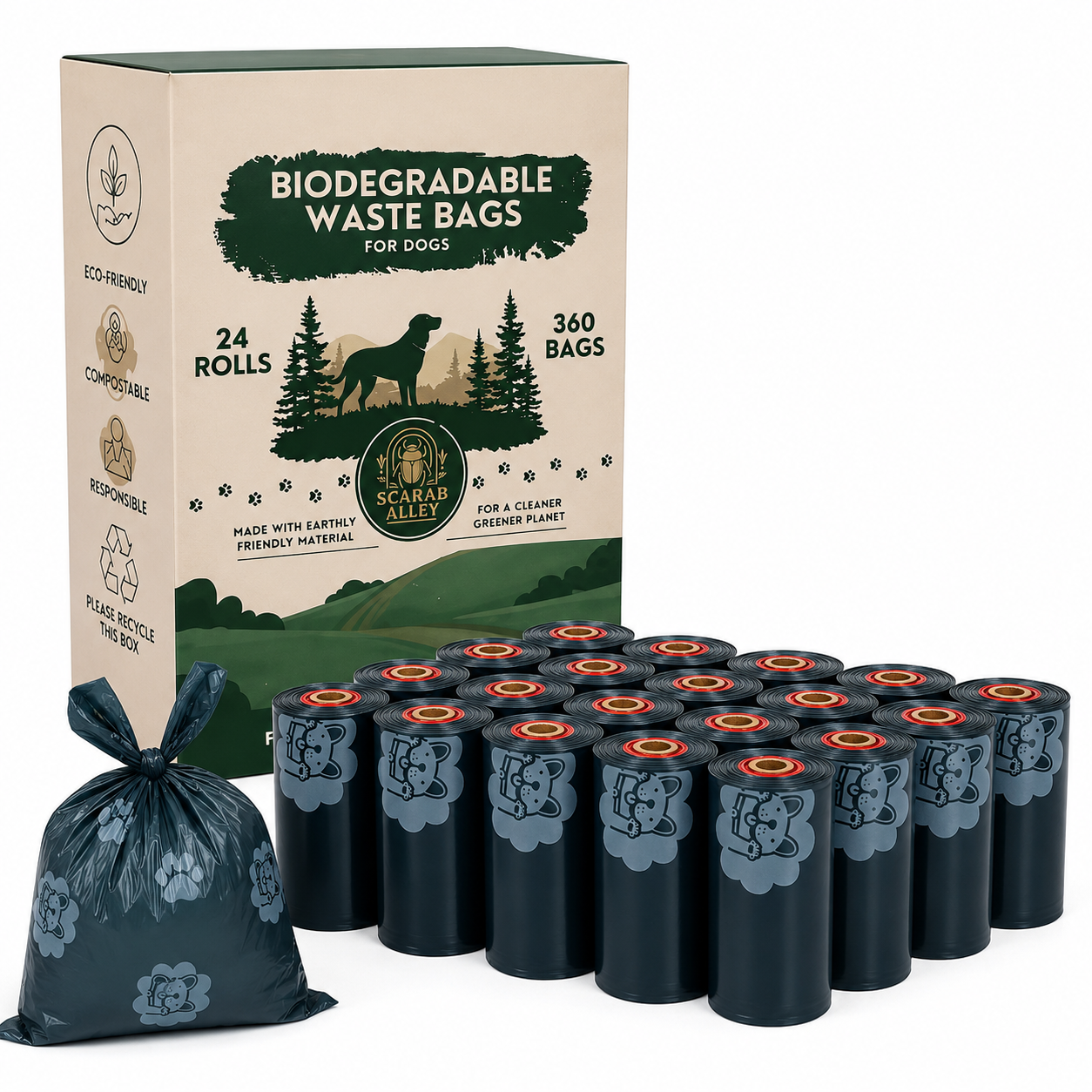 Scarab Alley dog waste bags